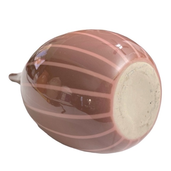 Vintage MCM Ceramic Teardrop Vase with Mod Botanical Design, 12x5 Mauve and Pink - Picture 5 of 11